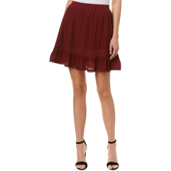 Michael Stars Double Gauze Peasant Skirt with Chic Lace Trim - Picture 6 of 6